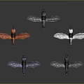 Colorful Decorative Flying Models With Transparent Wings And Assorted Colors