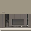 Modern Wooden TV Wall Design With Built-in TV And Storage Shelves