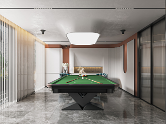 Modern billiard room home billiard room fitness room recreation room fitness equipment 3d model