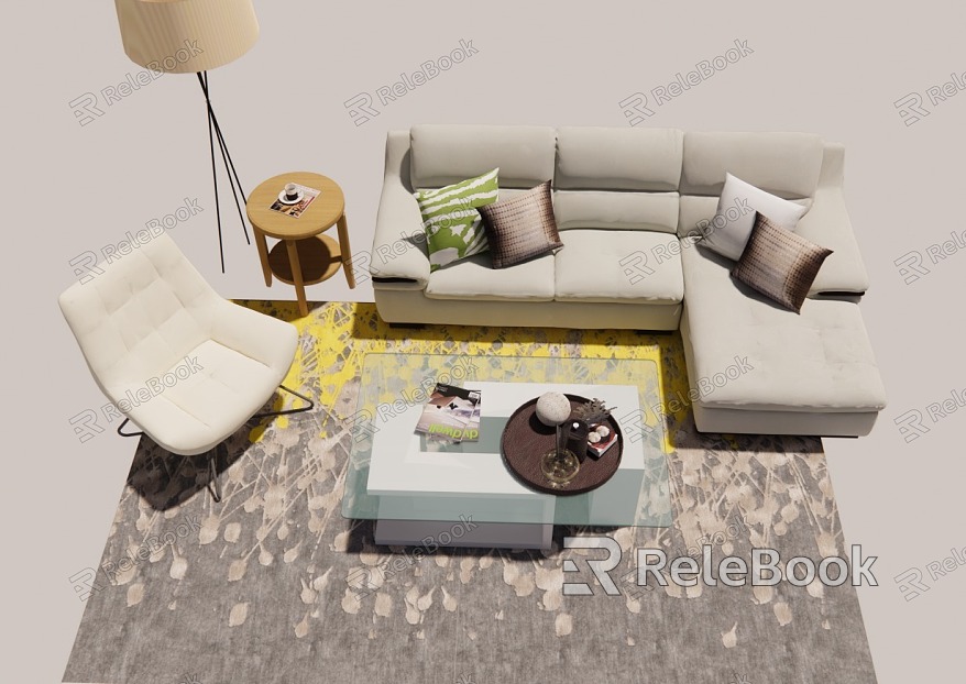 Modern Living Room Sofa Combination Ornaments model