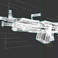 Military Machine Gun With Camouflage Pattern Ammunition Belt And Heat Vents Barrel
