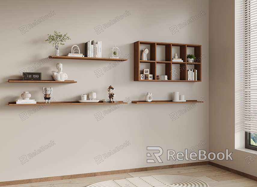 Nordic Style Bookshelf Storage Rack model