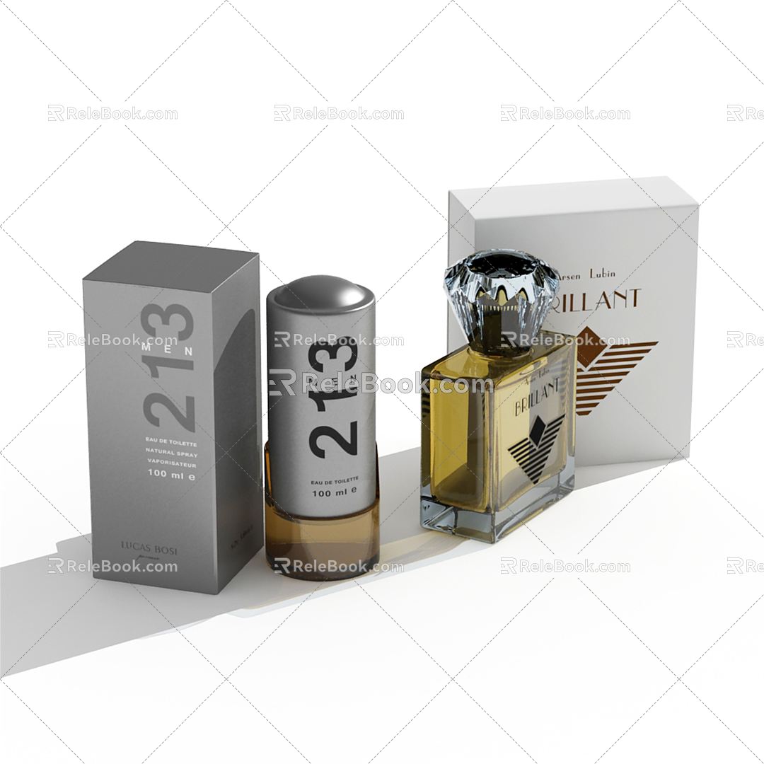 Modern perfume perfume cosmetic combination 3d model