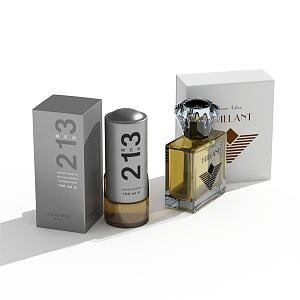 Modern perfume cosmetic combination 3d model