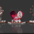 Chinese Valentine's Day Decorative Set With Hot Air Balloon Heart Ferris Wheel And LOVE Lettering