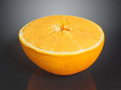 Fresh Sliced Orange Fruit With Juicy Pulp And Vibrant Citrus Texture 3d model
