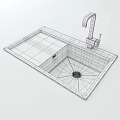 Stainless Steel Kitchen Sink Double Bowl Design With Modern Faucet For Home Kitchen Contemporary Style