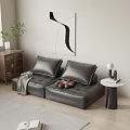 Leather double sofa 3d model