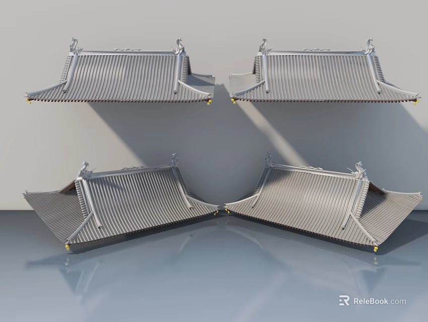 Modern Gray Striped Sofa and Coffee Table Set with Golden Accents and Smooth Surface Design 3d model 