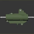 Green Hydraulic Cylinder Mechanical Component With Metal Rod Bolts And Connection Parts