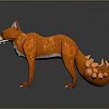 Orange Fox 3D Game Movie Character With Pointed Ears Standing Pose Design