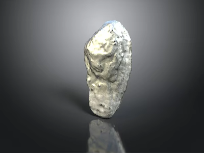Natural Stone with Rough Surface and Grayish White Color for Decorative Use 3d model