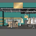 Modern Clothing Store Interior With Green Walls Fashion Apparel Mannequins And Pendant Lights