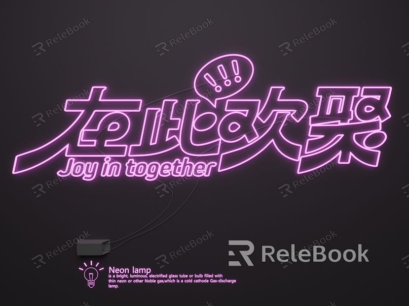 Neon light luminous words advertising lights advertising words model