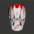 Red And White Motocross Helmet With Ventilation Holes And Safety Features