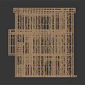 Wooden Building Framework Model With Multi Storey Architectural Frame Structure Details 3d model