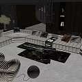 Modern Living Room With Spacious L Shaped Sofa And Marble Coffee Table