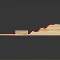 Creative Rainbow Colored Wooden Blocks With Wavy Design And Stacked Structure