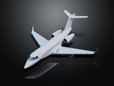 Modern White Passenger Jet With Blue Accents Sleek Fuselage Wings And Engines 3d model