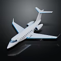 Modern White Passenger Jet With Blue Accents Sleek Fuselage Wings And Engines