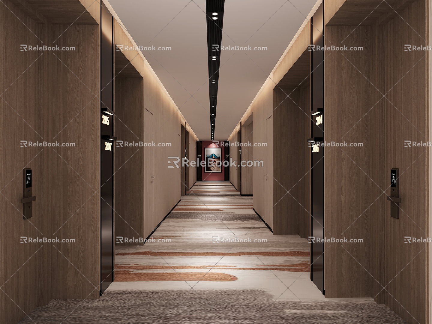 Modern Away Hotel Away 3d model