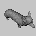 Realistic Brown And White Corgi 3D Model In Standing Pose With Detailed Features