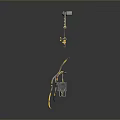 Modern Compound Bow Weapon With Golden Accents And Black Aiming Components 3d model