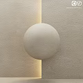 Round Textured Component With Beige And Light Brown Wall At Junction Surface 3d model