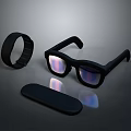 Black Wristband Smart Glasses And Phone Case Electronic Accessories Set