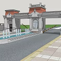 European-style gate 3d model