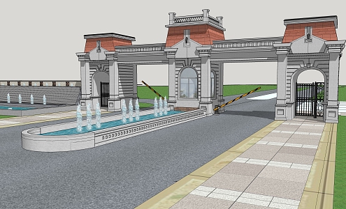 European-style gate 3d model