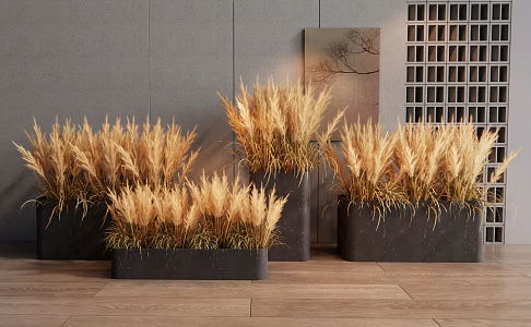 Modern reed flower box 3d model