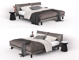 Modern Double Bed 3d model