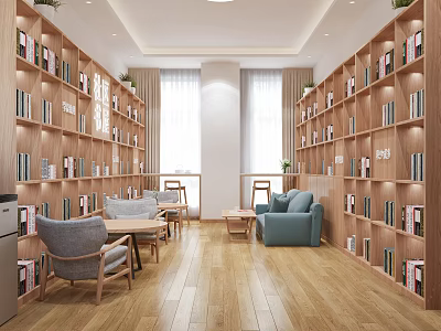 Staff Bookstore Leisure Area 3d model