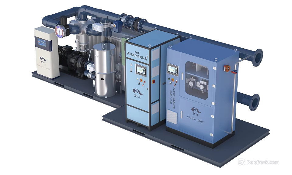 Industrial Compression System with Control Panels Pipes and Motors for Efficient Operation 3d model 