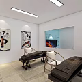 School Traditional Culture Classroom With Guqin Instruments Chinese Paintings And Bright Lighting