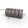 Mechanical Gear Assembly With Stacked Metal Gears Central Shaft And Toothed Structure