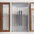Swing Doors With Wooden Metal Frames Glass Panels Smile Sign And Welcome Lettering