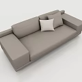 Modern Gray Two Seater Sofa with White Cushion Minimalist Design 3d model