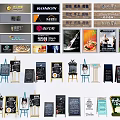 Various Types Of Billboards Including Chalkboard Signs Standing Displays And Store Signs