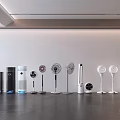 Different Types of Household Electric Fans Including Standing Tower and Table Models on