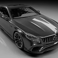 Modified Luxury Coupe Car With White Stripe And Brabus Elements