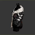 Black Leather Coat With White Fur Collar And Metal Buckles For Daily Wear