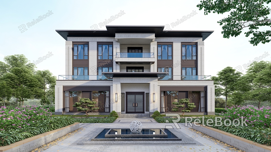 New Chinese style single-family villa model