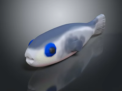 Puffer Dolphin Cartoon Puffer Dolphin Cartoon Puffer Sashimi Puffer Fish Freshwater Fish Puffer Fish 3d model