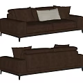 Brown Leather Two Seater Sofa With Modern Design And Soft Comfortable Cushions