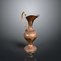 Decorative Copper Vase With Handle And Ornate Base Design For Home Decor
