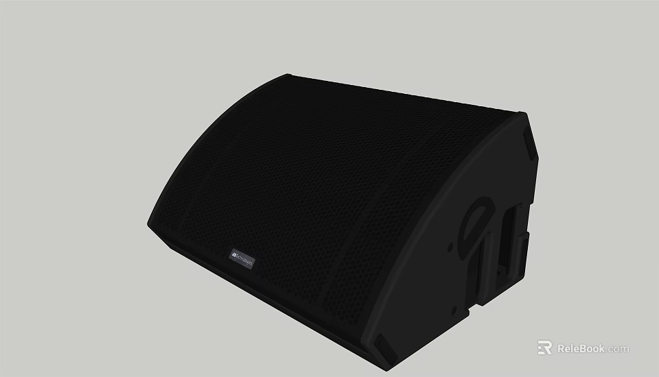 Black Professional Speaker With Mesh Front Design And High Quality Sound 3d model 