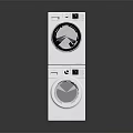 Stackable Front Load Washer and Dryer White Modern Compact Laundry Unit 3d model