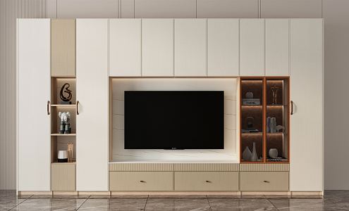 Modern TV Background Cabinet TV Cabinet Background Wall 3d model